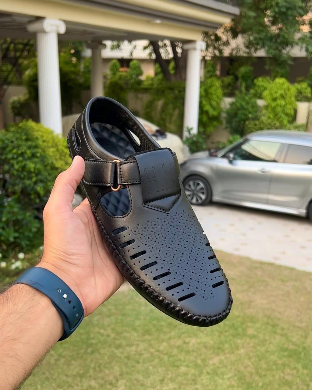 (SQ-205) |Royal Black Pattern + Free Comfortable INSOCKS Inside