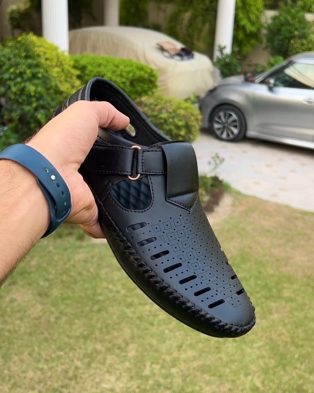 (SQ-205) |Royal Black Pattern + Free Comfortable INSOCKS Inside