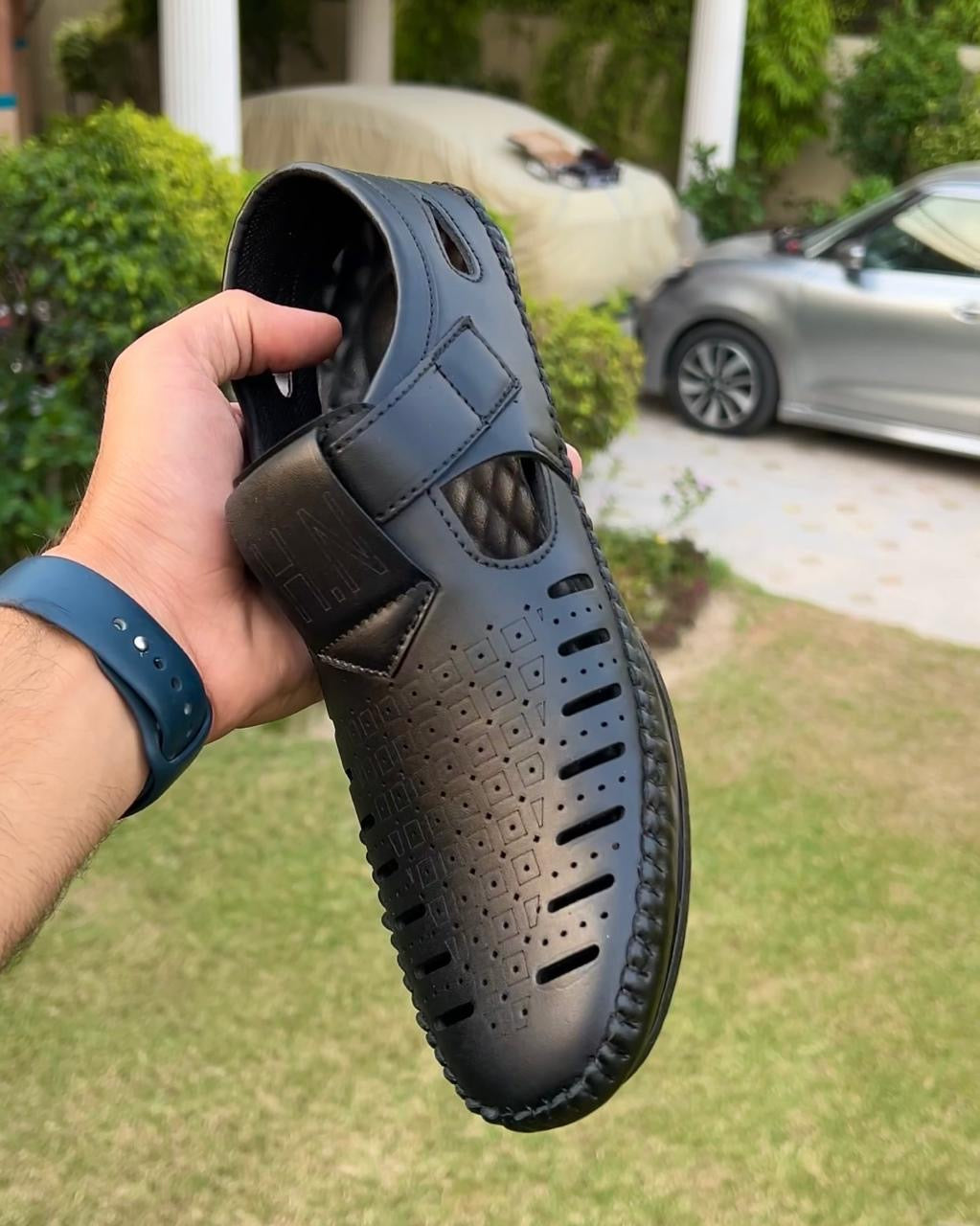 (SQ-205) |Royal Black Pattern + Free Comfortable INSOCKS Inside